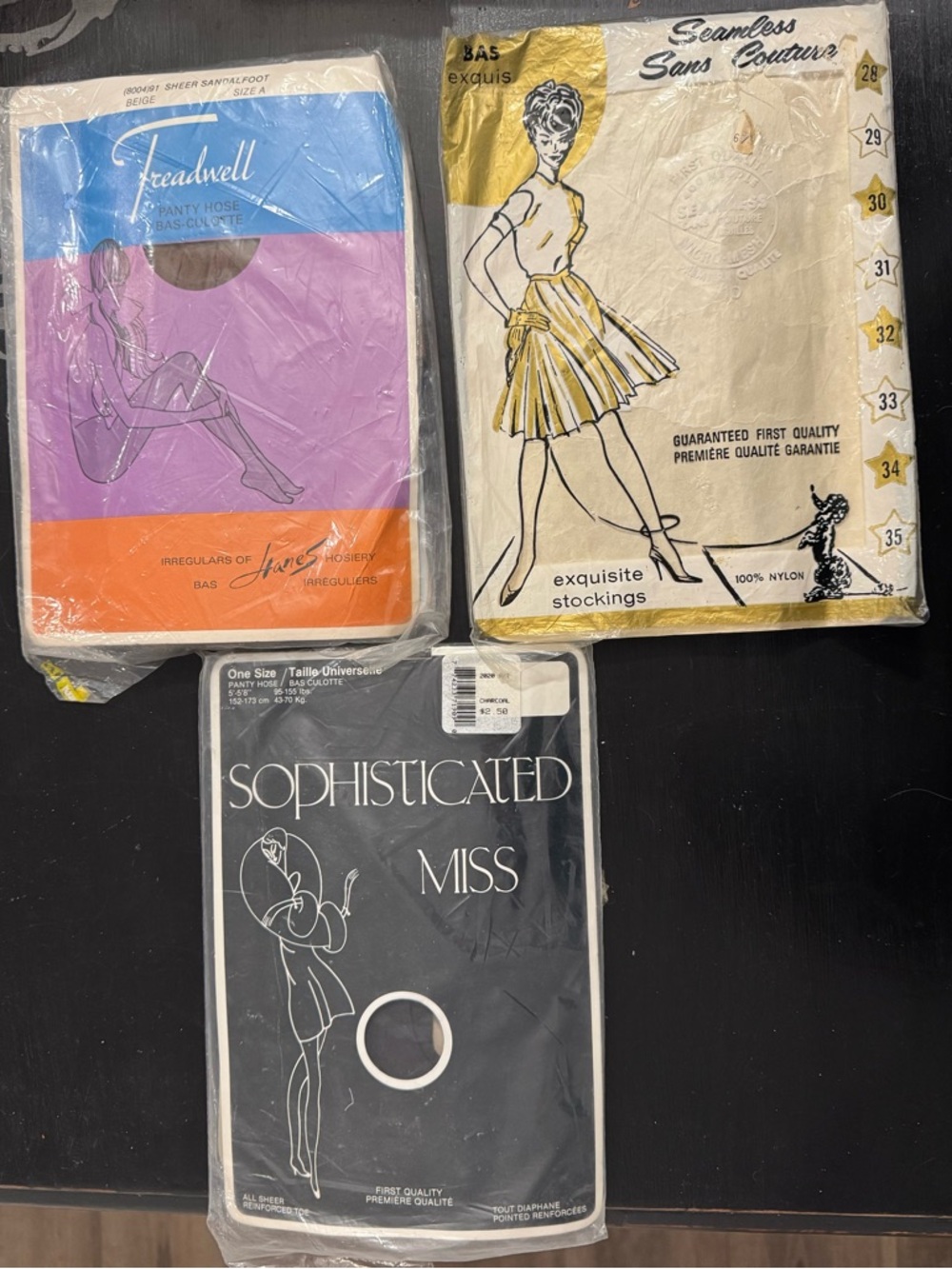 Vintage 60s/70s Hosiery Lot (3) | NOS Deadstock Pantyhose & Stockings